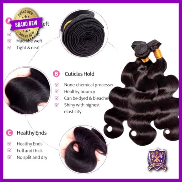 Body Wave Human Hair Extensions 18 20 22 Inch Brazilian Virgin Bundles main image 5